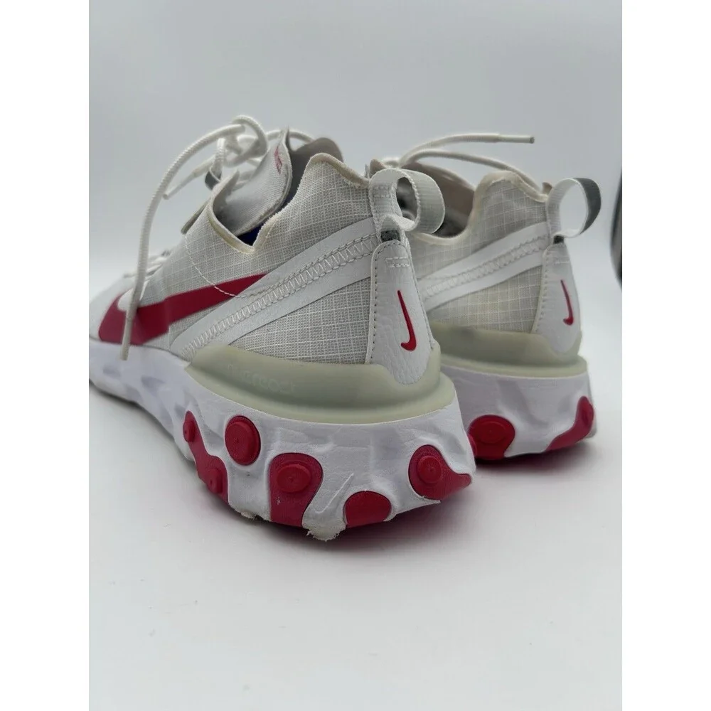 Nike React Element 55 Shoes Mens Size 14 White Red Running Sneakers BQ6167-102